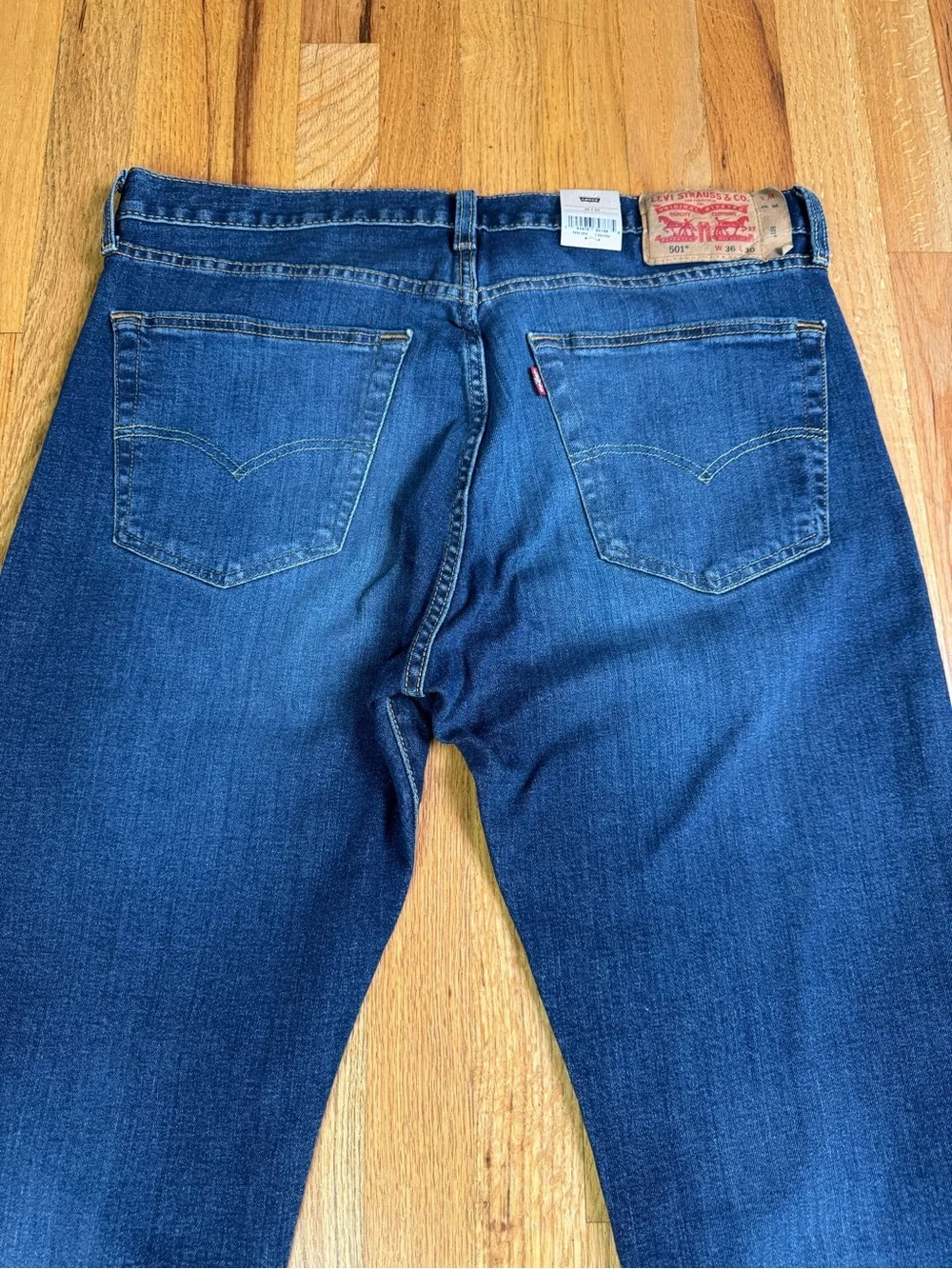 NWT Levis 501 Original Fit Advanced Stretch Mens 36x30Straight Leg Jeans Button